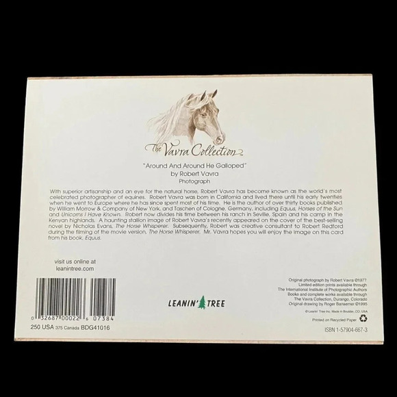 Horse Galloping Combo Pack VTG Leanin' Tree Greeting Card & Magnet Robert Vavra - Picture 6 of 16
